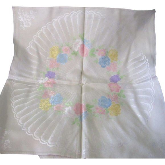 Dove Gray Cotton Rayon Blend Hand Colored Damask Floral Dinner Napkins Five - Picture 3 of 16